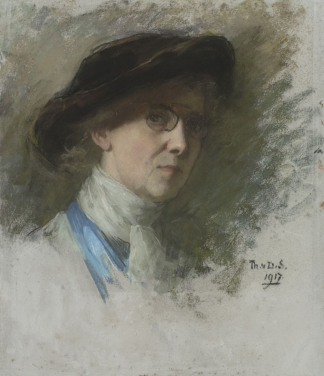 Self-portrait with black hat and glasses, 1917	 Pastel on paper, 55 cm x 47 cm	 Rijksmuseum, Amsterdam View full size